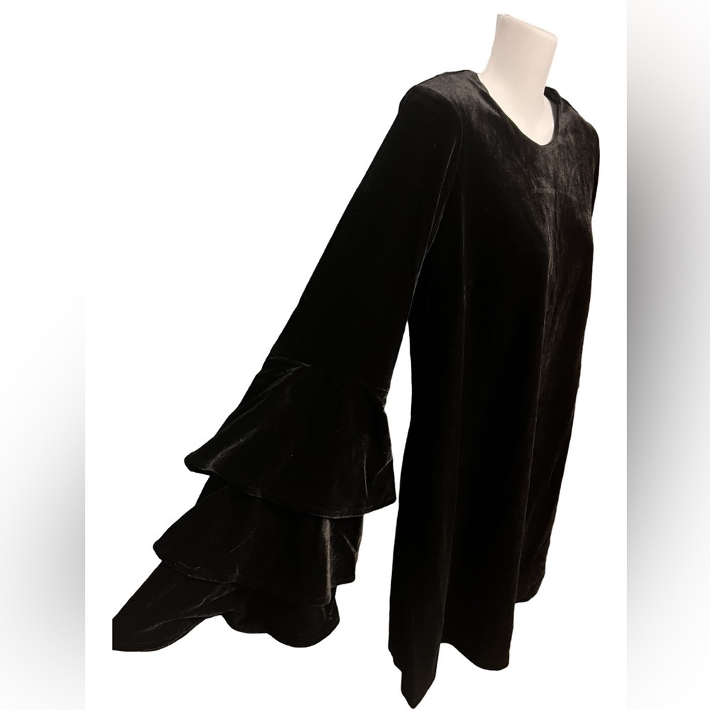 Sugarlips Black Ruffled Bell Sleeve Mini Dress - Picture 3 of 4